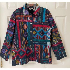 Fab! Women’s Chicos Design Embroidery  Patchwork Blazer/Jacket Size 2 (L/12)